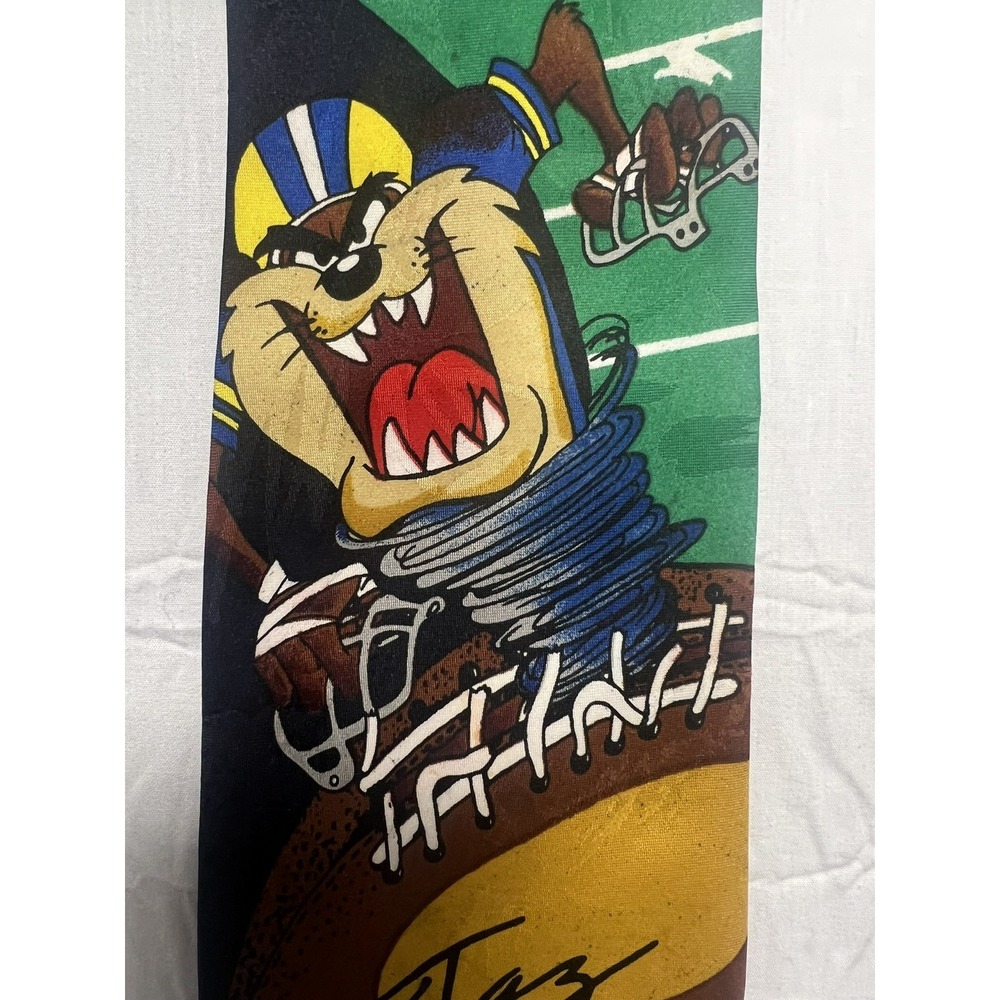 Vintage TAZ Football Neck Tie. Looney Tunes 1995